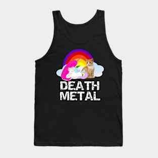 Death Metal Unicorn Narwhal Kitten Funny Heavy Metal Lover Shirt Tank Top